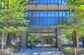 Toronto (Church-Yonge Corridor) condo for rent - The image shows the front of a building with the number 101 on it and the words "Homelife New World Realty" written on the ground.