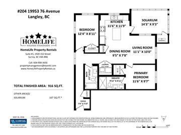 Langley apartment for rent - A floor plan for a HomeLife property in Langley, BC.
