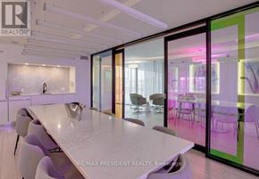 Burlington (Alton) condo for rent - A modern kitchen with a dining area in the background.