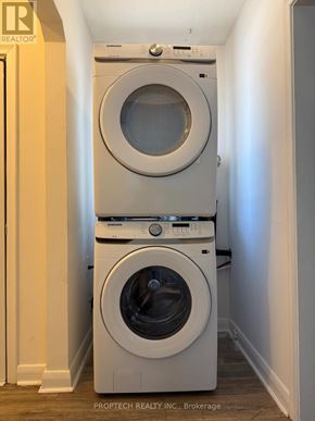 Richmond Hill (Crosby) apartment for rent - A stacked washer and dryer in a small room.