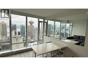 Vancouver apartment for rent - A conference room with a view of the cityscape.