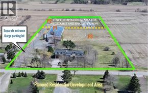 Stoney Creek apartment for rent - A green outlined area on a map shows a planned residential development area with a separate entrance and large parking lot.