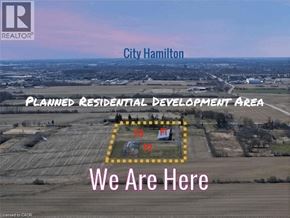 Stoney Creek apartment for rent - An aerial view of a planned residential development area in City Hamilton with a highlighted section and the text "We Are Here".