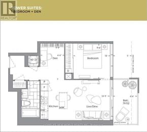 Toronto (Bay Street Corridor) condo for rent - A floor plan of a power suite with a bedroom and den.