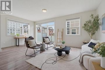 London North (North I) townhouse for rent - A living room with a couch, chairs, and a table with a plant on it.