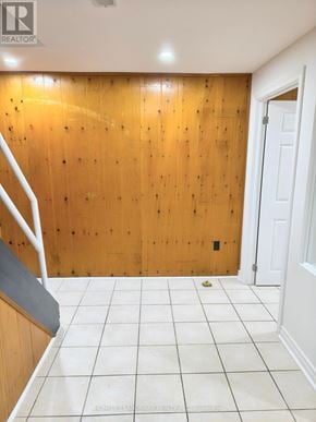 Toronto (Don Valley Village) apartment for rent - A room with a wooden wall and a white door.