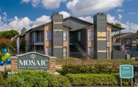 Pasadena apartment for rent - The image shows a building with the name "MOSAIC" on a sign in front of it.