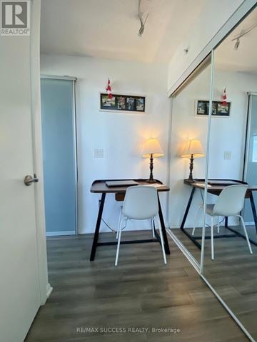 Toronto (Yorkdale-Glen Park) condo for rent - A room with a desk and chairs in it.