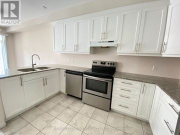 Hamilton (Meadowlands) townhouse for rent - A kitchen with white cabinets and a granite countertop.