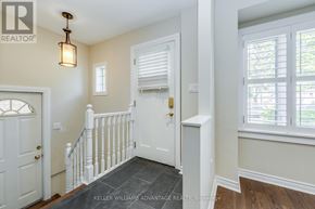 Toronto (Birchcliffe-Cliffside) apartment for rent - A hallway with a white door and a window with white blinds.