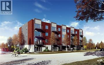 Ayr apartment for rent - A modern apartment building with a bicycle parked in front.