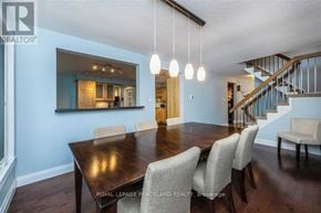 Mississauga (Creditview) apartment for rent - A dining room with a wooden table and chairs.