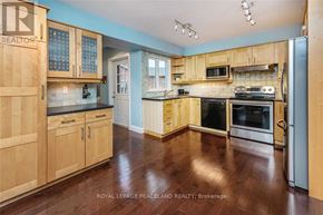 Mississauga (Creditview) apartment for rent - A kitchen with wooden cabinets and a tile backsplash.