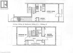 Kitchener townhouse for rent - A floor plan for a home with two bedrooms and a living area.
