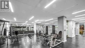 Toronto (Regent Park) condo for rent - A gym with a variety of equipment including weights and cardio machines.