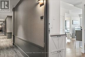 Oakville (Ro River Oaks) condo for rent - A hallway with a number 1047 on the wall.