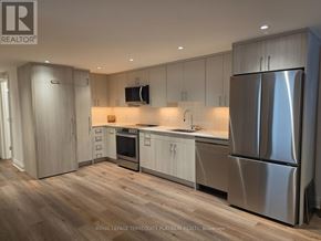 Toronto (Trinity-Bellwoods) apartment for rent - A modern kitchen with stainless steel appliances and wooden floors.
