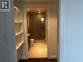 North Vancouver apartment for rent - A bathroom with a toilet, sink and shower.