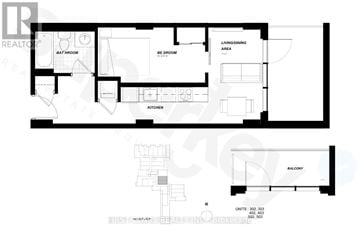 Kingston (East Of Sir John A. Blvd) condo for rent - A black and white floor plan of a house with labeled rooms.