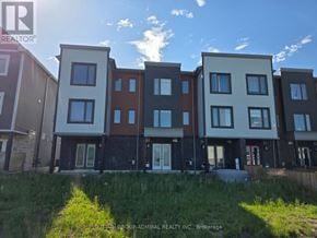 Barrie townhouse for rent - A row of modern townhouses with a grassy area in front.
