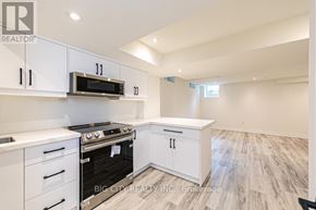 Georgina (Keswick South) apartment for rent - A white kitchen with a stove top oven and microwave.