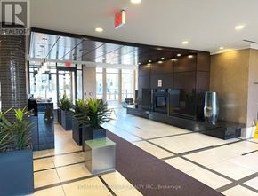 Markham (Unionville) condo for rent - A lobby with a black and white checkered floor.