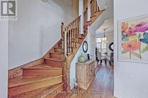 Markham (Cornell) apartment for rent - A staircase with a wooden banister and steps.