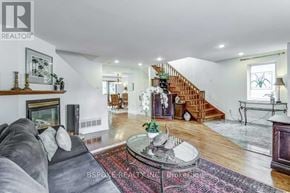 Toronto (Kingsway South) apartment for rent - A living room with a grey couch and a coffee table in the middle.