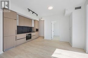 Toronto (Dovercourt-Wallace Emerson-Junction) condo for rent - A spacious kitchen with wooden cabinets and a white door.