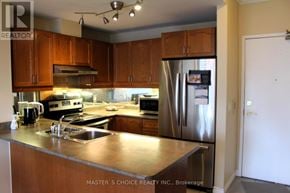 Toronto (Willowdale East) condo for rent - A kitchen with wooden cabinets and stainless steel appliances.