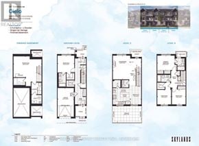 Richmond Hill townhouse for rent - A set of four floor plans for a property called Cielo, each representing different levels of the building.