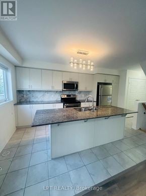 Kitchener townhouse for rent - A kitchen with granite countertops and white cabinets.