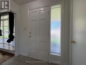 Hamilton (Balfour) apartment for rent - A white door with a glass window is in the middle of a room.