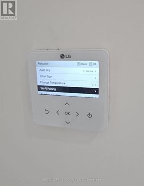 Toronto (Englemount-Lawrence) condo for rent - A white LG device with a menu on the screen.