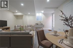 Milton apartment for rent - A well-lit living room with a dining area and a kitchen in the background.