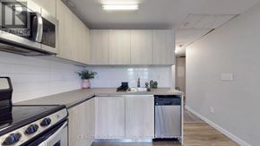 Toronto (Kensington-Chinatown) condo for rent - A kitchen with a stove, microwave, and a dishwasher.