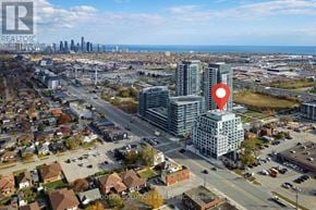 Toronto (Islington-City Centre West) condo for rent - A cityscape with a red pin marking a specific location.