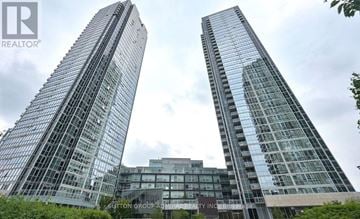 Vaughan (Concord) condo for rent - Two tall glass buildings are shown in the image.