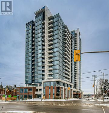 Kitchener condo for rent - A tall building with many windows is labeled as "HomeFairyMiracle Realty".