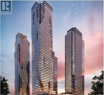 Vaughan (Vaughan Corporate Centre) condo for rent - Three tall buildings are shown in an architectural rendering.