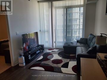Toronto (Henry Farm) condo for rent - A living room with a television and a couch.