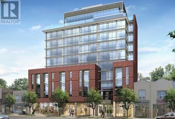 Toronto (Woodbine Corridor) condo for rent - A modern living room with a fireplace and a painting of a white flower.