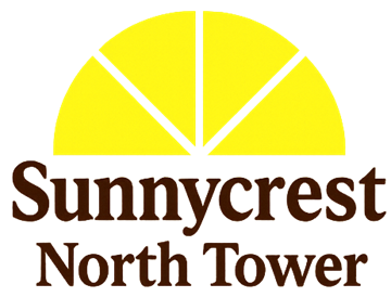 Sioux Falls apartment for rent - A logo with a yellow sun and the words "Sunnycrest North Tower".