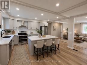 St. Catharines (Burleigh Hill) apartment for rent - A modern kitchen with white cabinets and a center island.