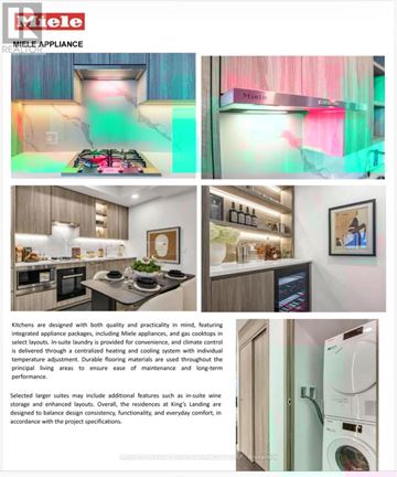 Toronto (Bayview Village) condo for rent - A page from a brochure showcasing various Miele appliances in different kitchen settings.