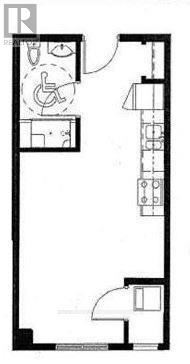 Waterloo condo for rent - A black and white image of a floor plan for a home.
