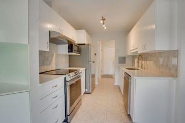 Gatineau (Gatineau) condo for rent - A kitchen with white cabinets and appliances.