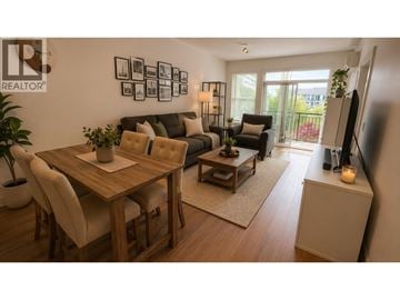 Richmond apartment for rent - A well-lit living room with a dining table and chairs.
