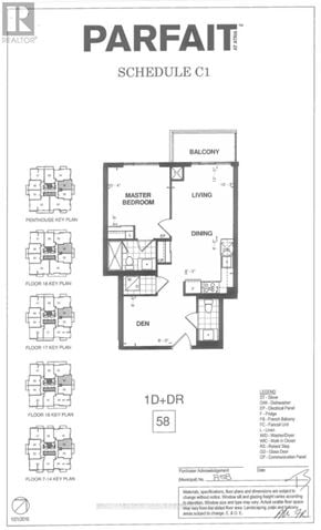 Toronto (Henry Farm) condo for rent - A black and white image of a floor plan for a property by Parfait.