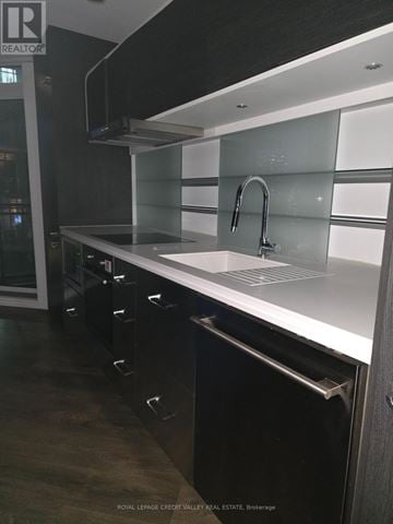 Toronto (Church-Yonge Corridor) condo for rent - A modern kitchen with a sink and cabinets.